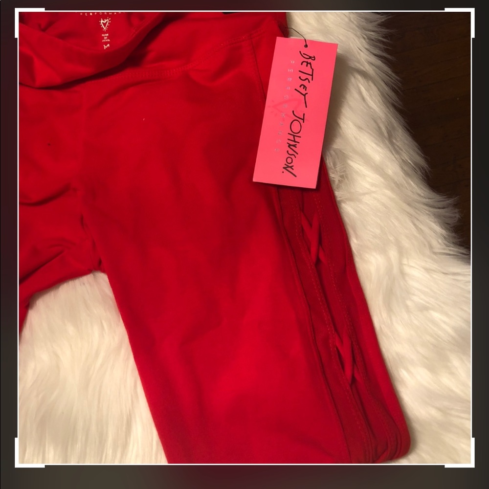 BETSEY JOHNSON CRISS CROSS PERFORMANCE LEGGING BOTTOMS WOMEN’S MEDIUM